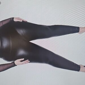 Terra & Sky Black Stretchy Faux Leather Legging Pants Plus Size 4X NWT